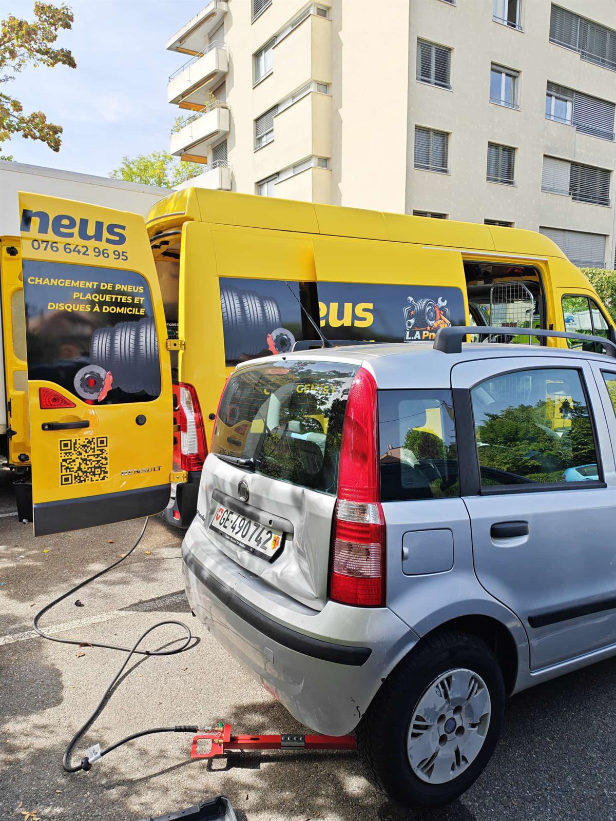 Levage pneumatique et permutation de roues à domicile sur Genève et Vaud